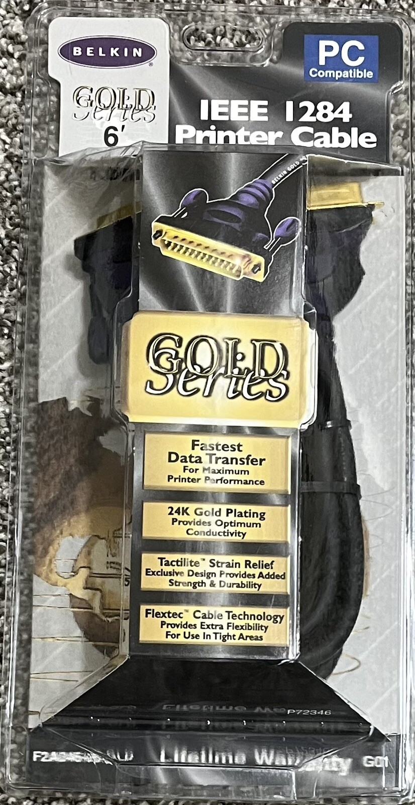 BELKIN IEEE 1284 PRINTER CABLE 6’ FOOT GOLD-SERIES F2A046-06-GLD SEALED NEW