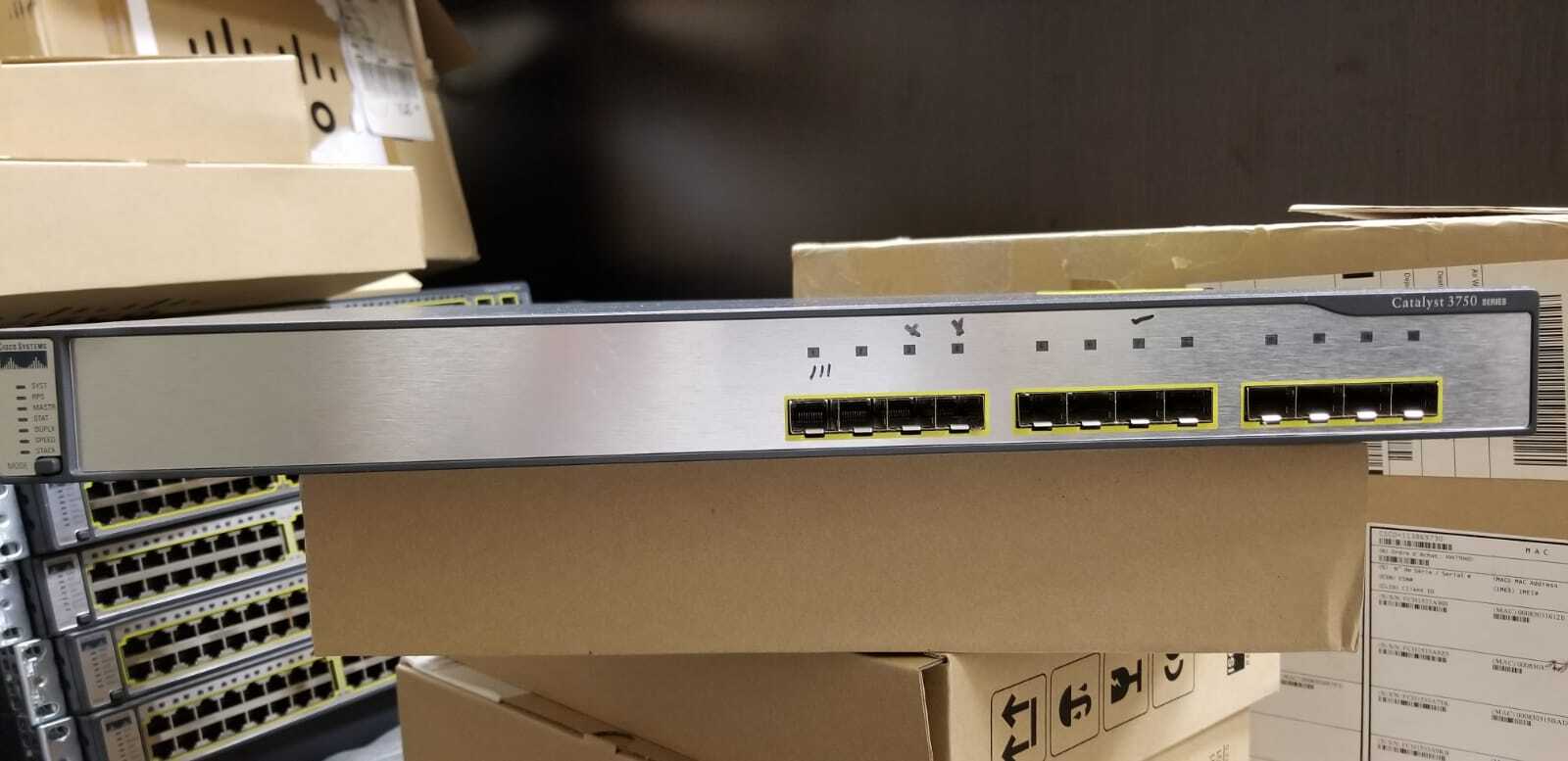 Cisco Catalyst 3750G WS-C3750G-12S-E 12-Port SFP Managed Gigabit Switch  3750g