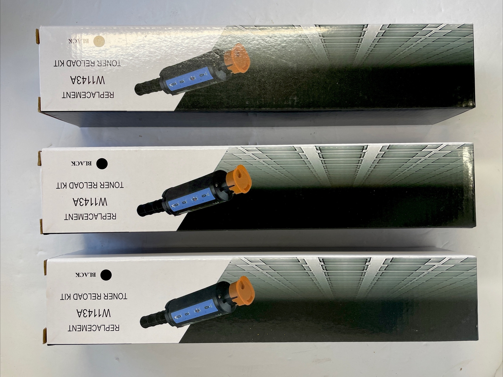 3 Pack Toner Reload Kit Replacement for HP 143A W1143A 143AD W1143AD Black