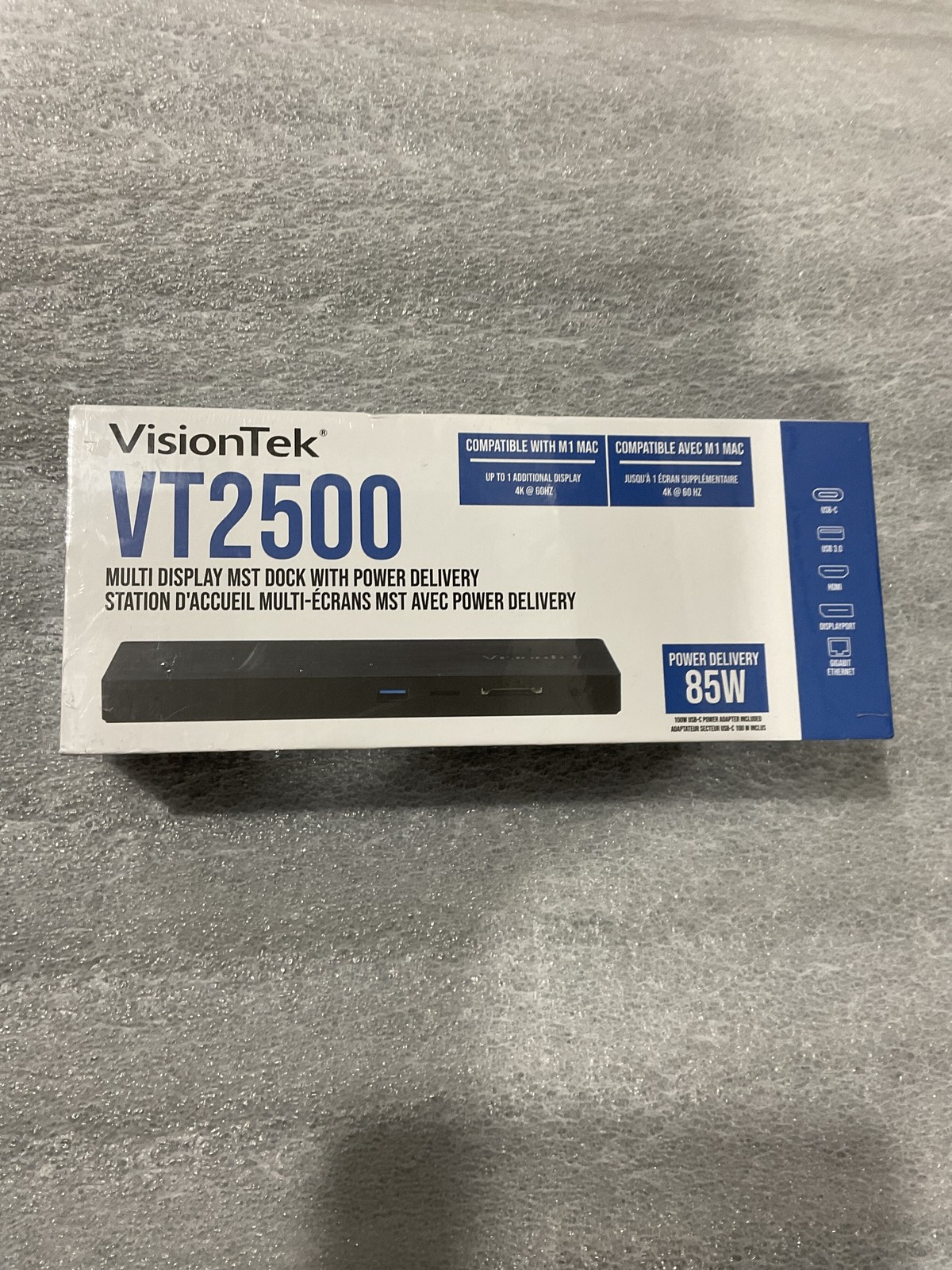 VisionTek VT2500 USB-C Triple Display Dock 85W Power Delivery New Sealed Free SH