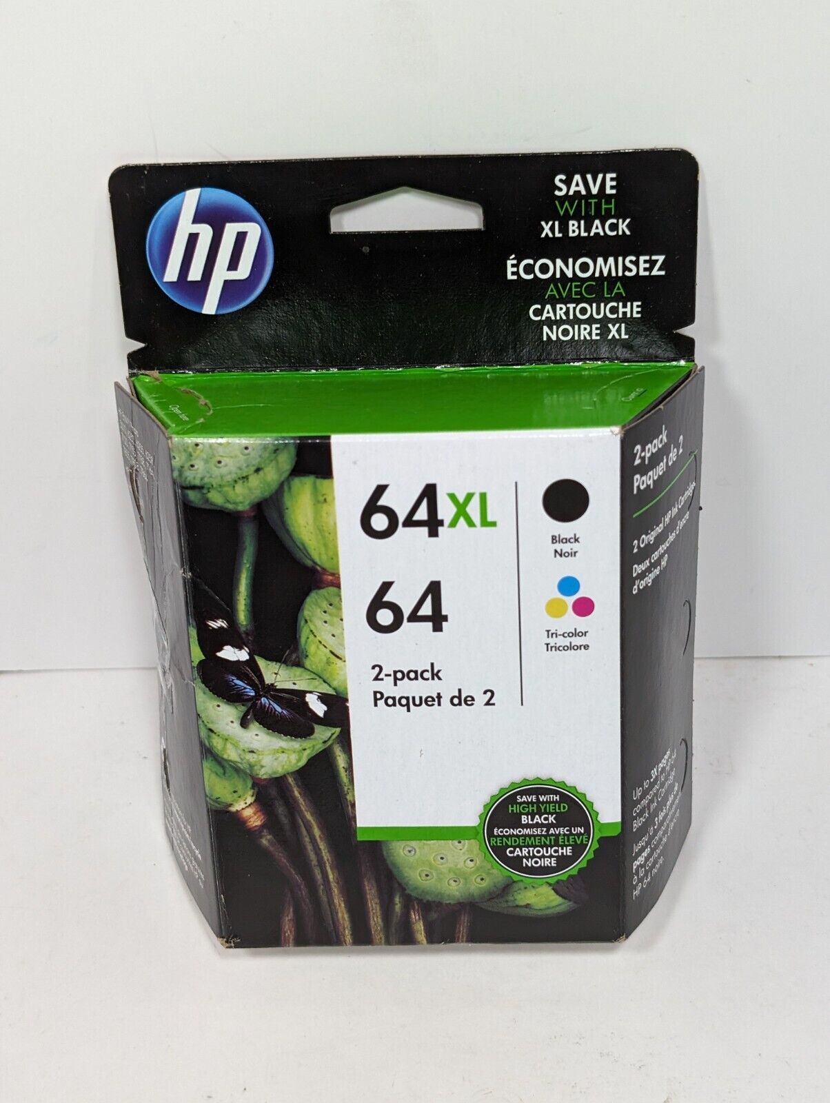 Genuine HP 64XL Black 64 Tri-Color Ink Cart Combo 2 Pack - Brand New