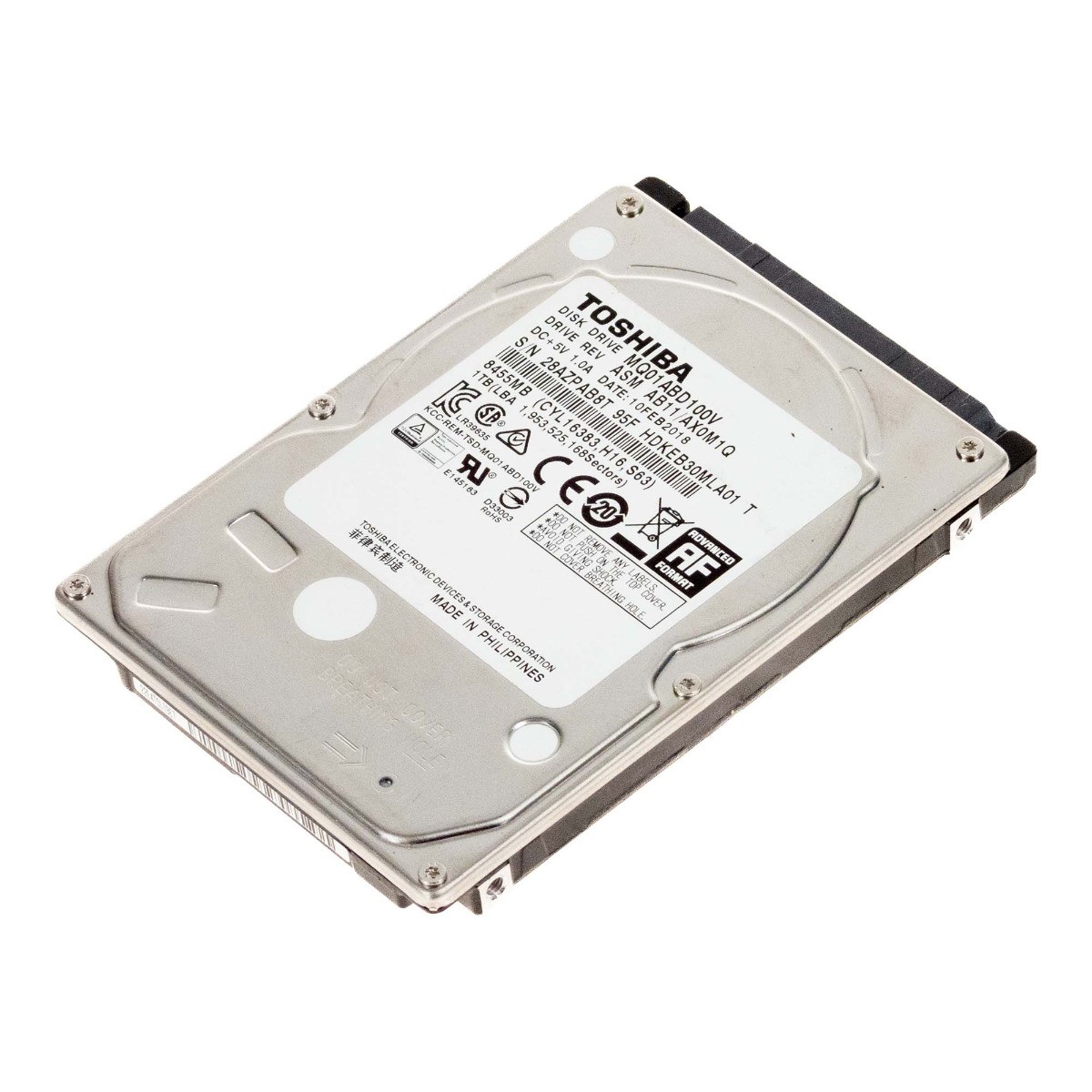 TOSHIBA FESTPLATTE MQ01ABD100V 1TB 5.4K 8MB SATA II 2.5''