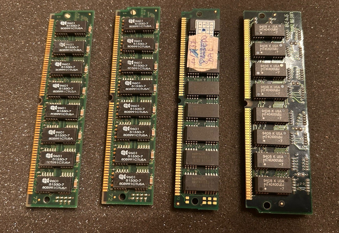 Vintage RAM Memory Lot 72 Pin SIMM 168 Pin SDRAM IBM Micron Untested