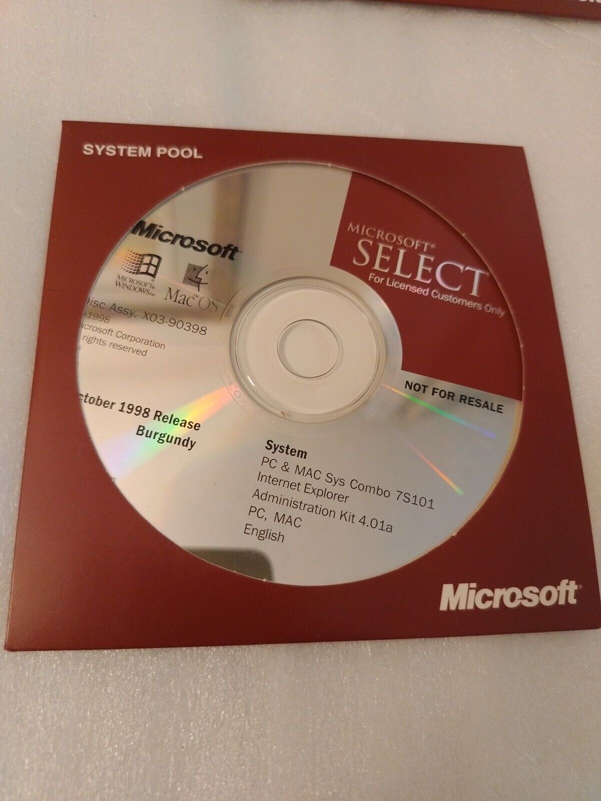 Microsoft Select System Pool (Burgundy) October 1998 Release/System