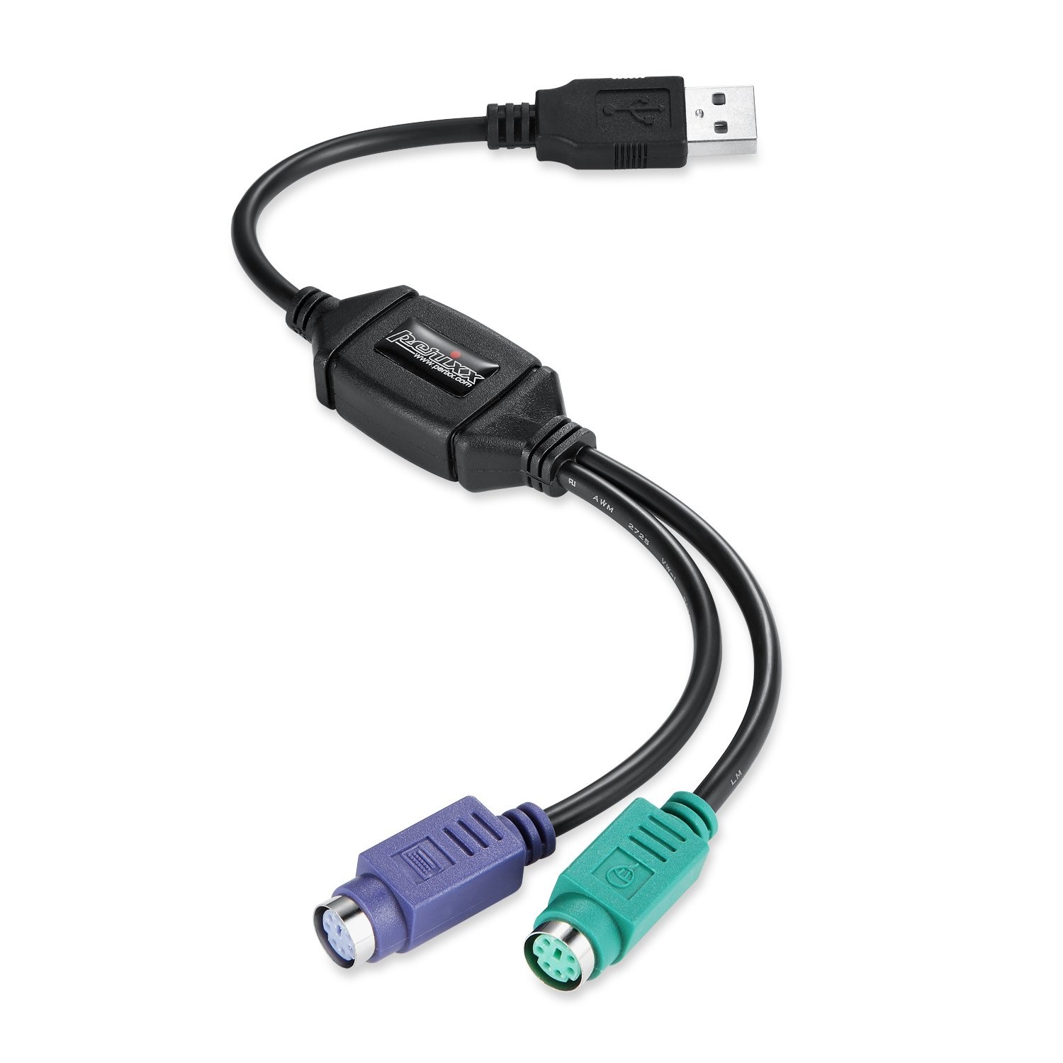 Perixx PERIPRO-401 PS2 to USB Adapter for Keyboard and Mouse - Built-in USB...