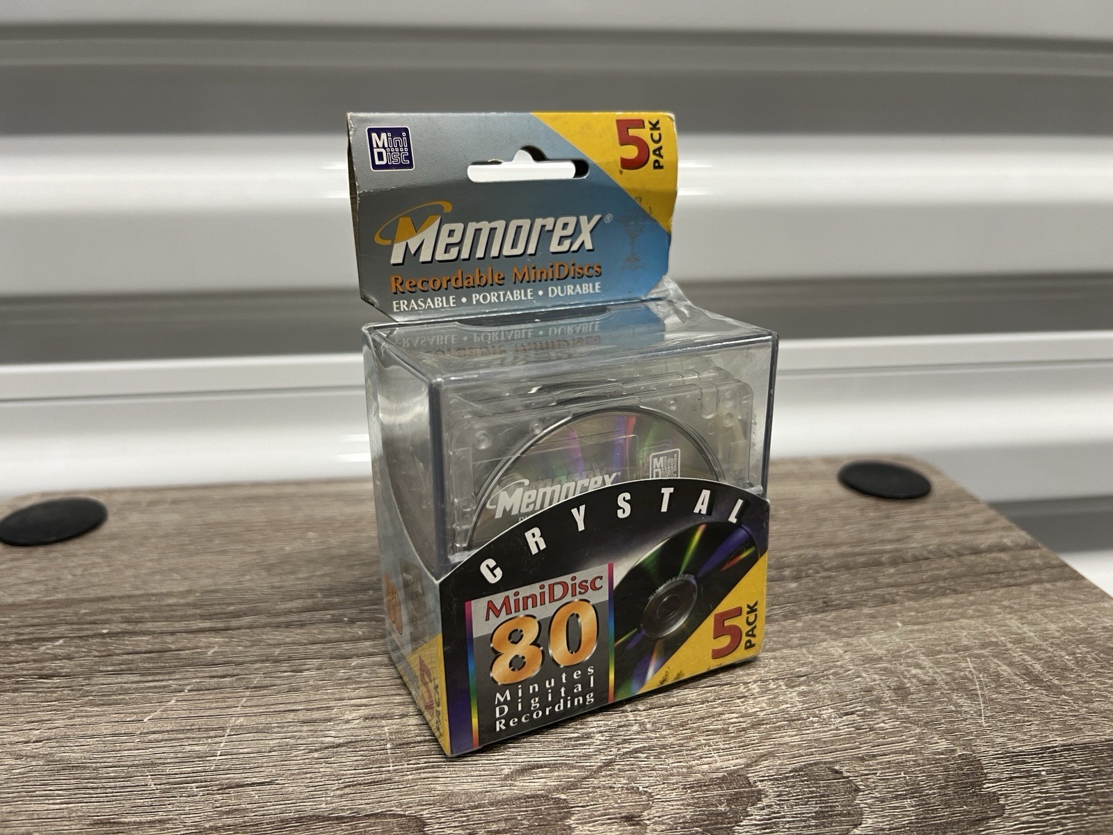 NEW SEALED Memorex Crystal 80-Minute Recordable Erasable MiniDiscs 5 Pack