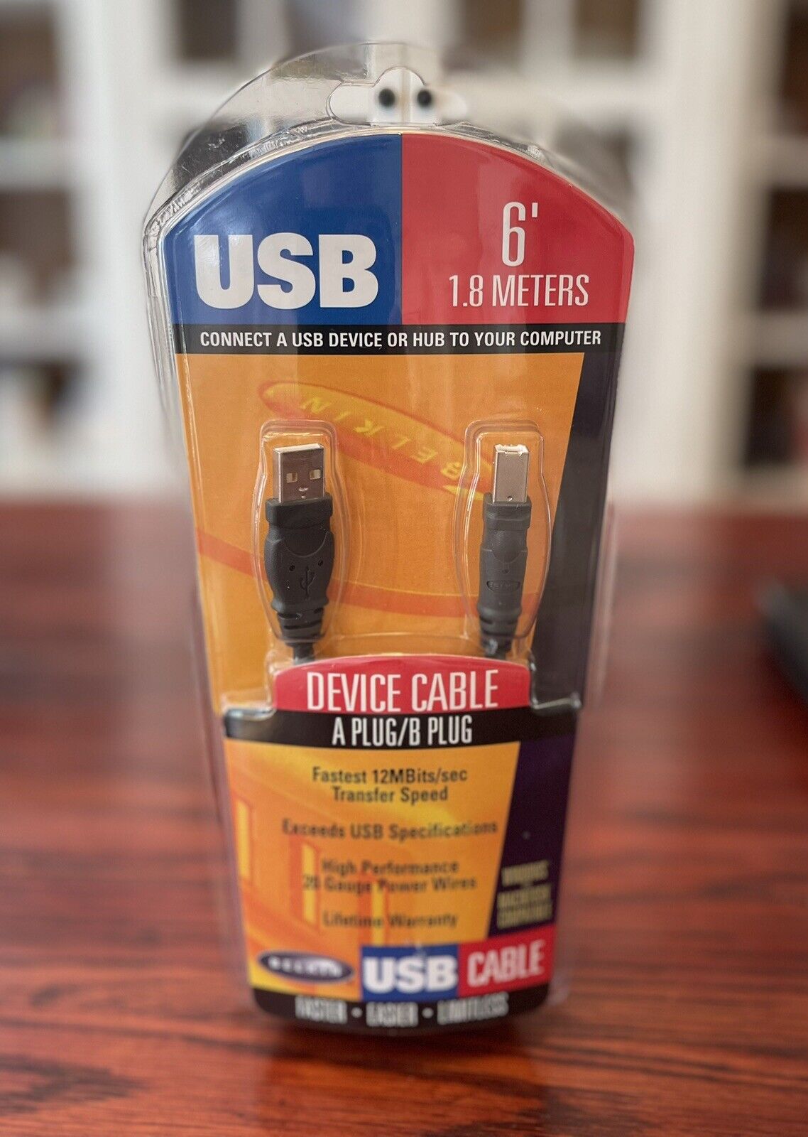 BELKIN Device Cable A Plug/B Plug. USB 6’/1.8 Meters. New In Package.