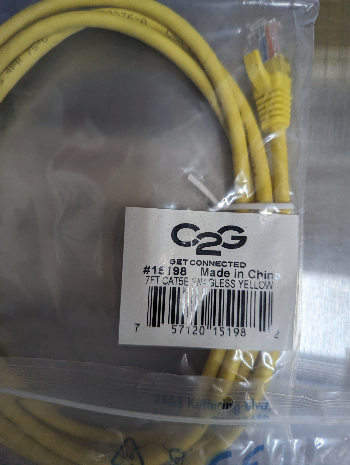 LOT OF (45) C2G 7FT CAT5E SNAGLESS YELLOW