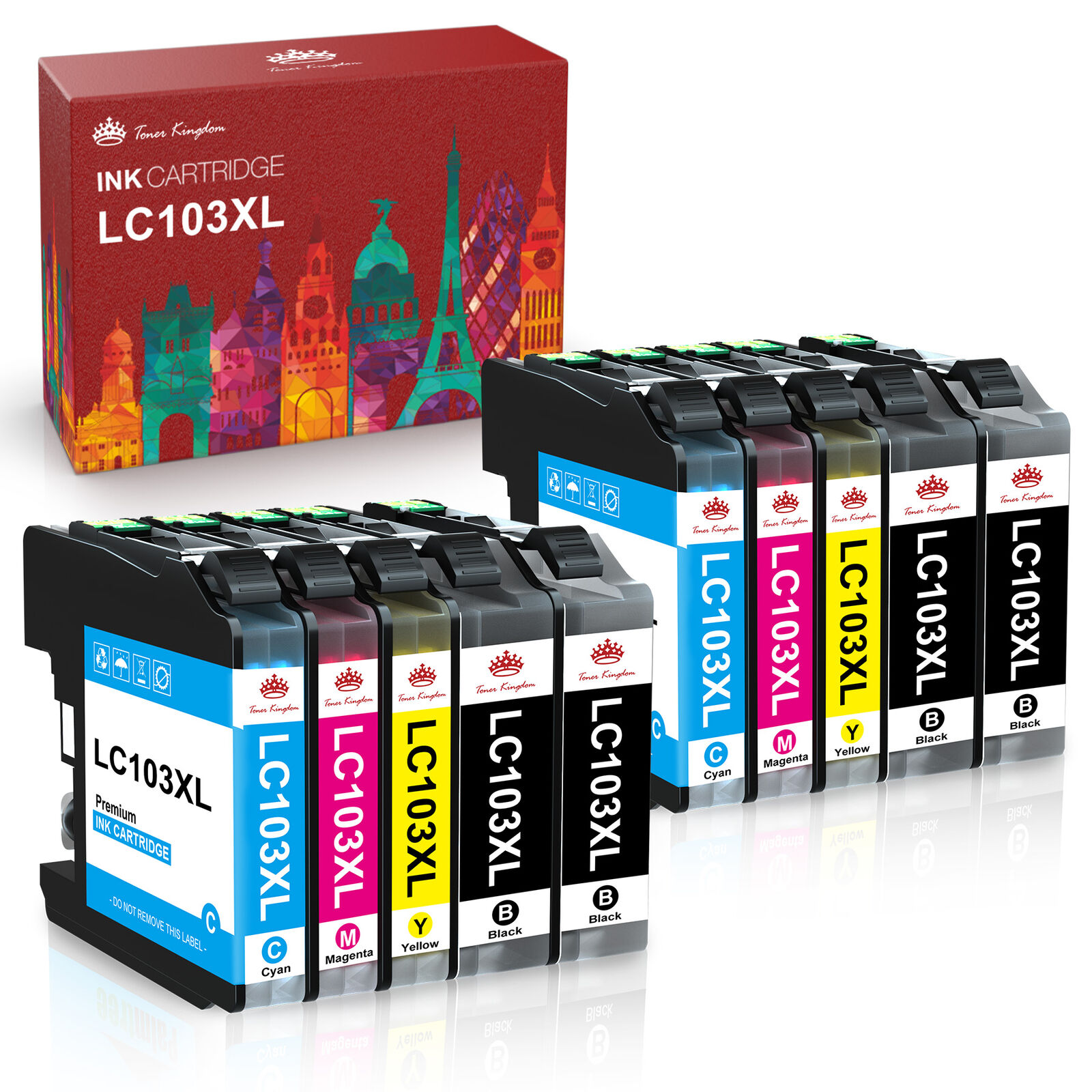 10x Replacement Ink for Brother LC103 LC101 XL MFC-J470DW MFC-J475DW MFC-J870DW
