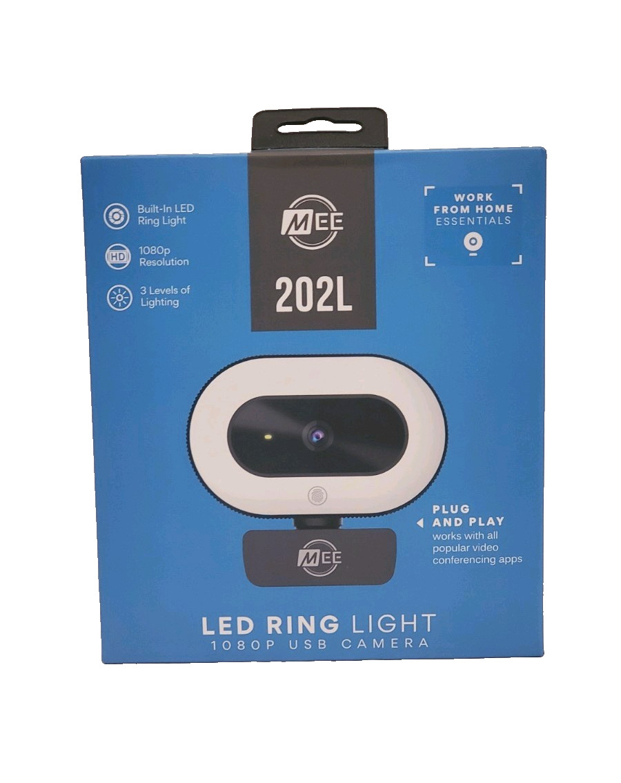 MEE LED Ring Light 1080p USB Camera Autofocus and Microphone Brand-New