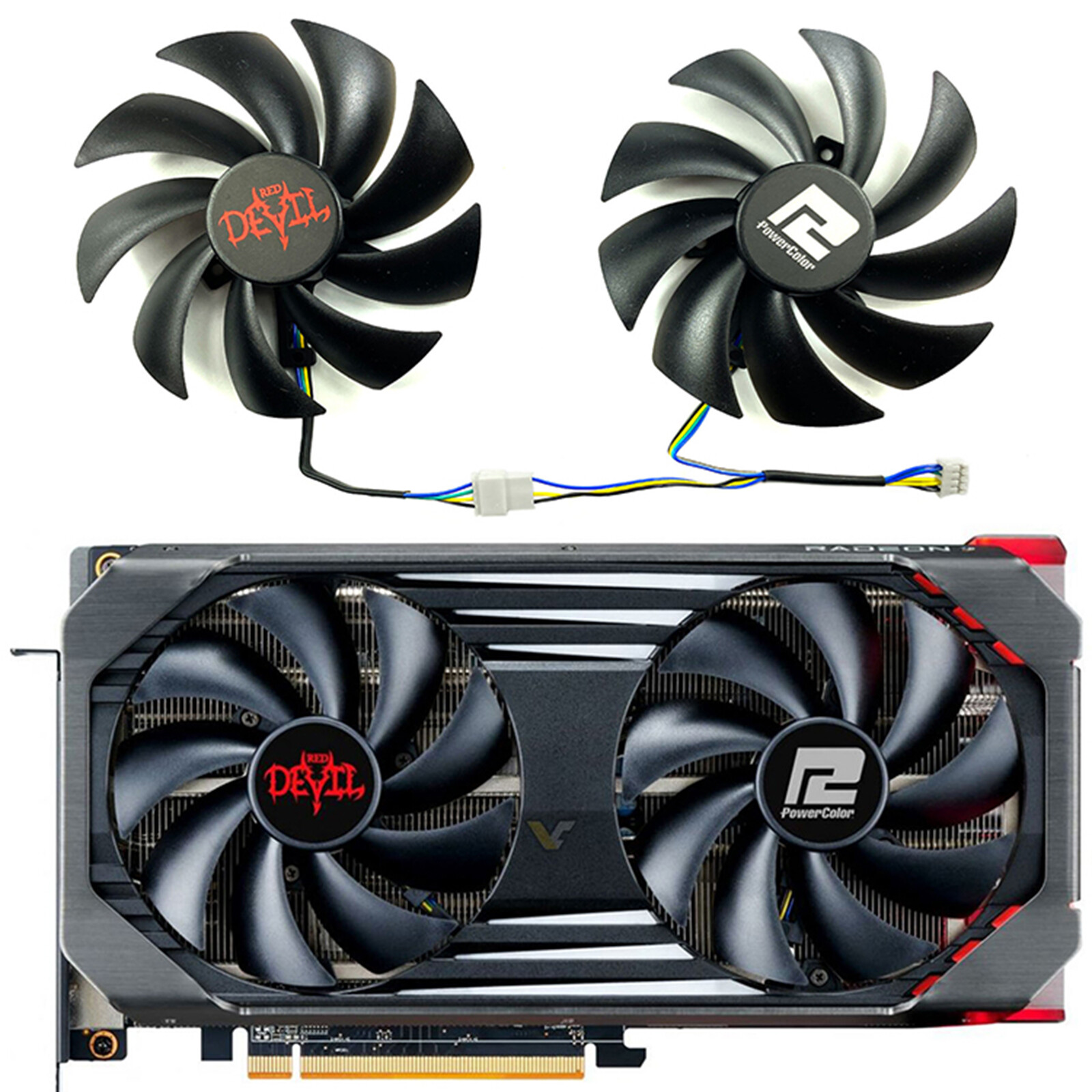 For POWERCOLOR RX6600/RX6600XT/RX6650XT Red Devil Graphics Card Radiator Fan