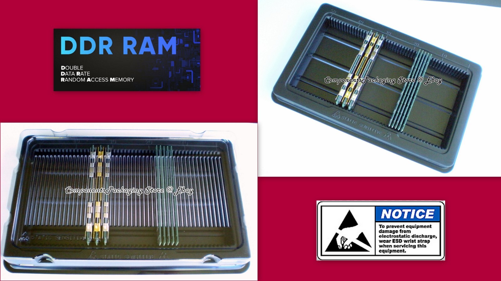 Desktop Memory Case Tray Case for PC DDR DRAM RAM Anti Static - Lot of 2 5 12 20