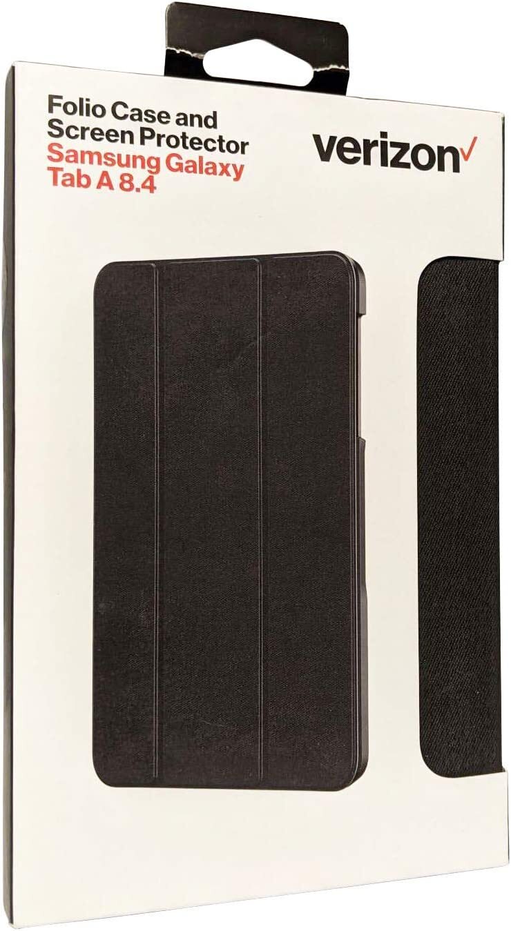 Verizon Folio Tablet Case + Screen Protector for Samsung Galaxy Tab A 8.0  Black