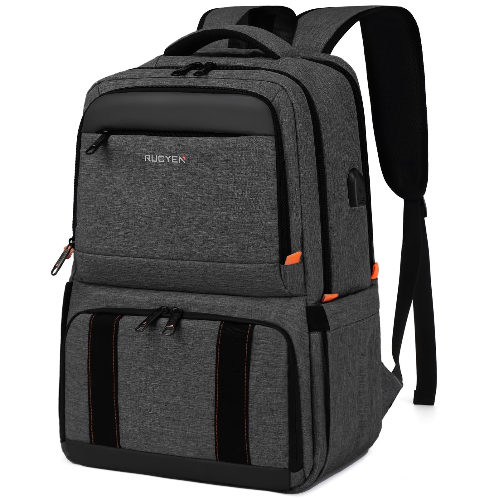 RUCYEN Lunch Backpack, Insulated Cooler Backpack Box 15.6 inch, Black 