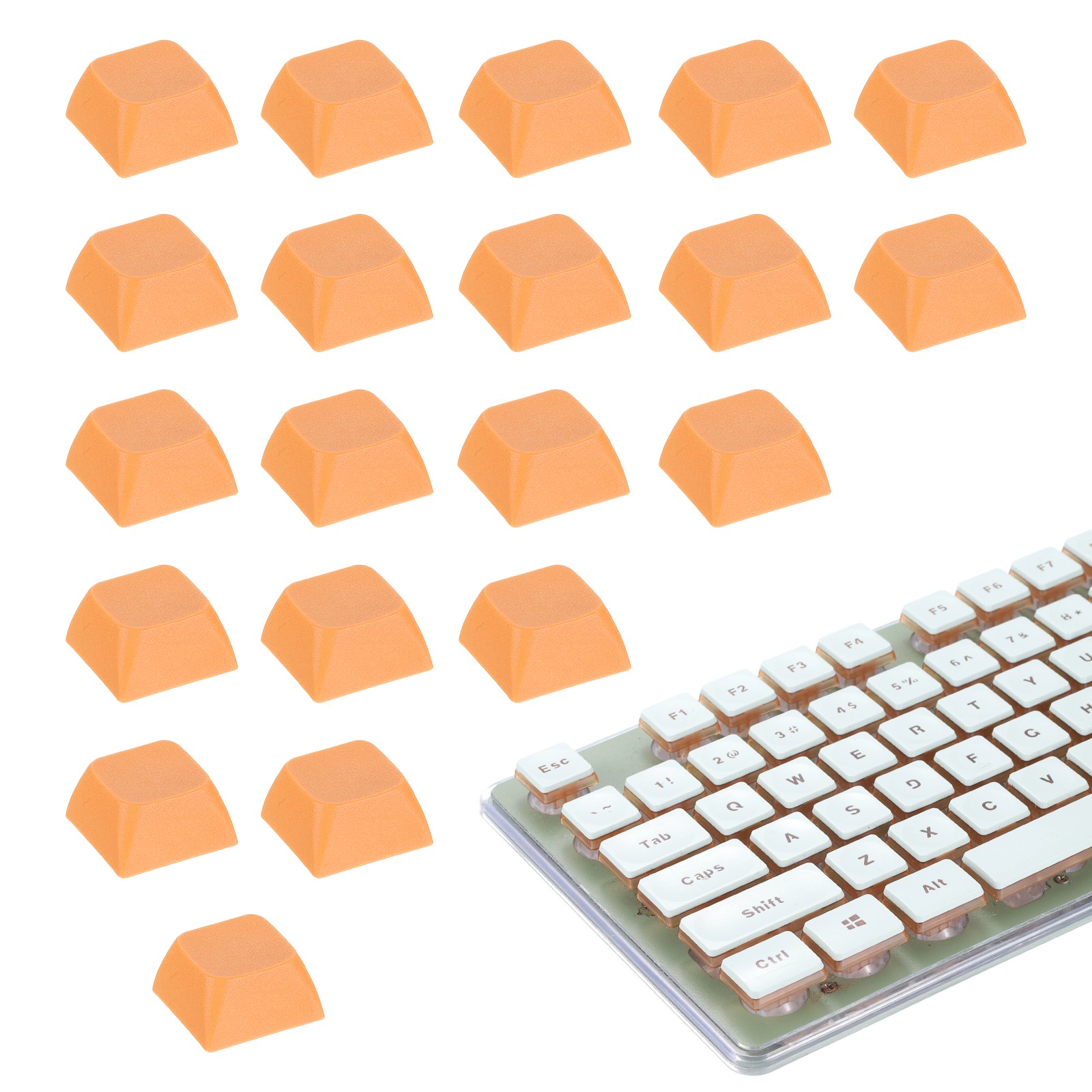 20Pcs XDA Profile Keycap Set PBT Mechanical Numeric Keypads, Orange