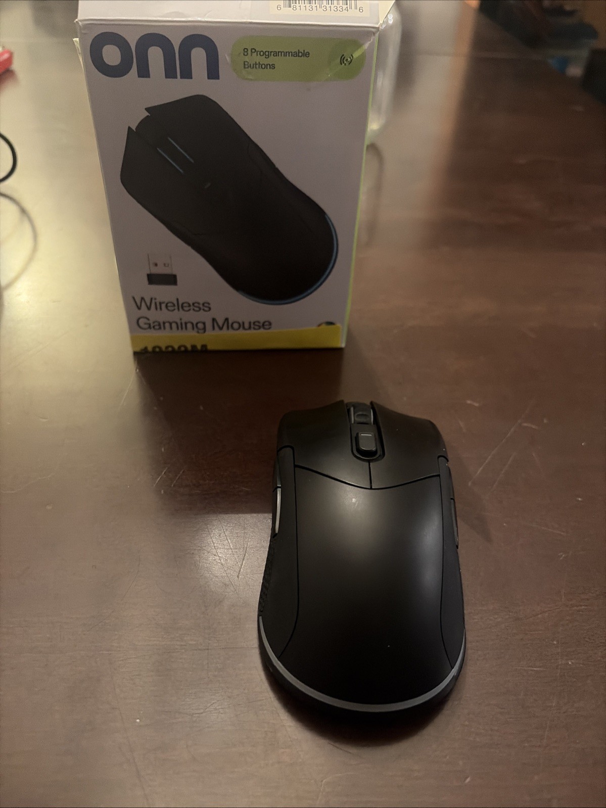 onn Rechargeable Wireless Gaming Mouse with LED Lighting, 8 Programmable Buttons