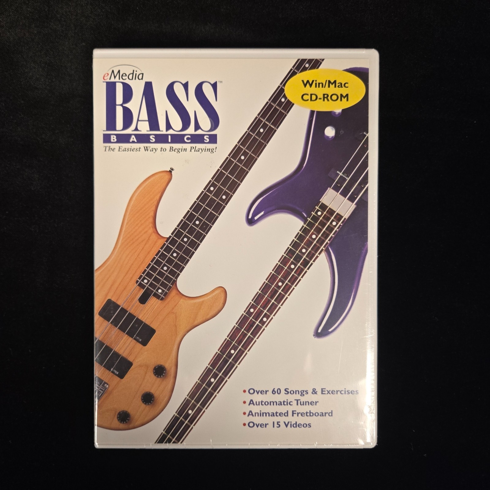 eMedia Bass Basics Instructional CD‑ROM Win/Mac Beginner Lessons New Sealed