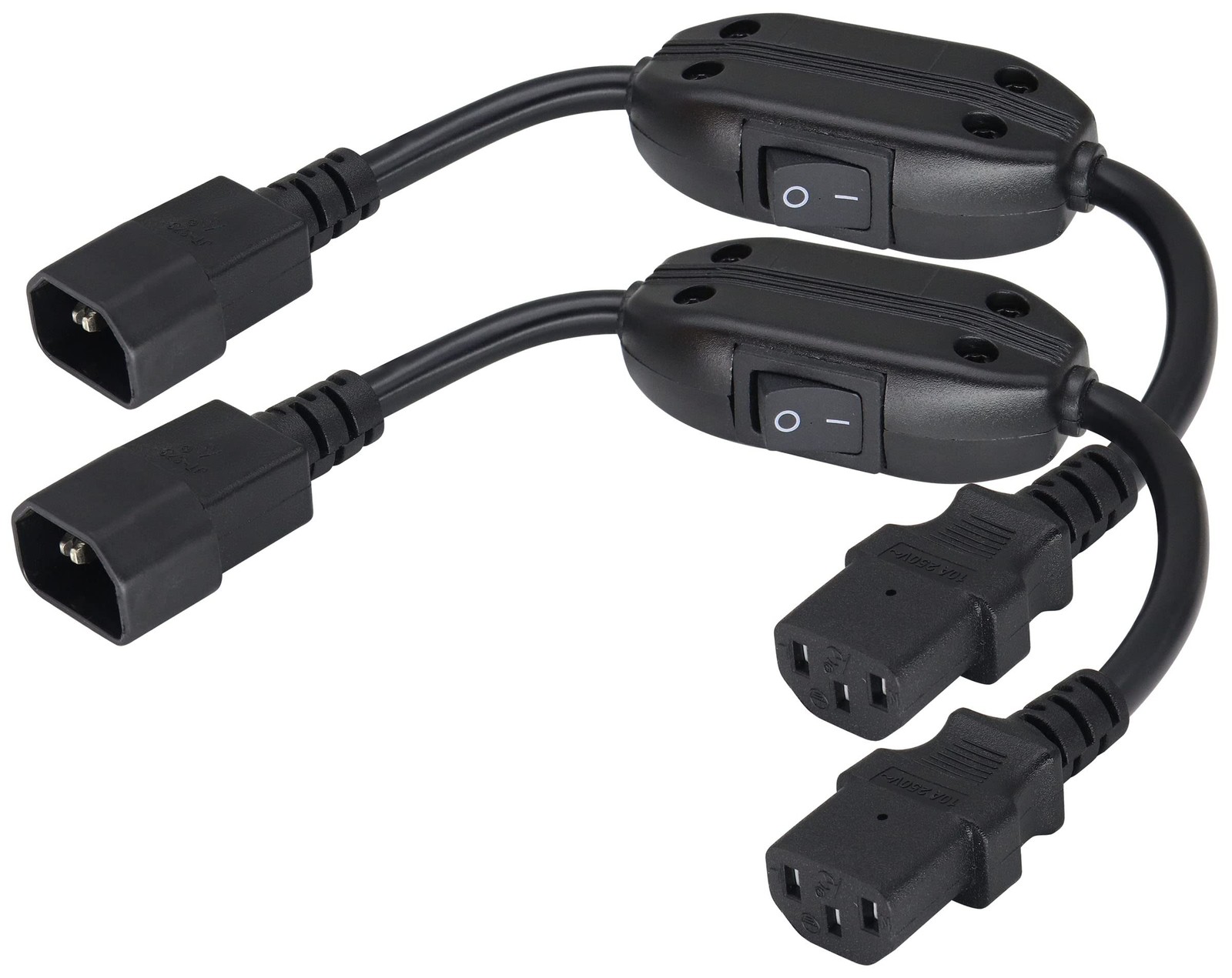 2 Pack IEC320 C14 to C13 Power AC Adapter Cable Switch PDU PC 0.3m/1ft