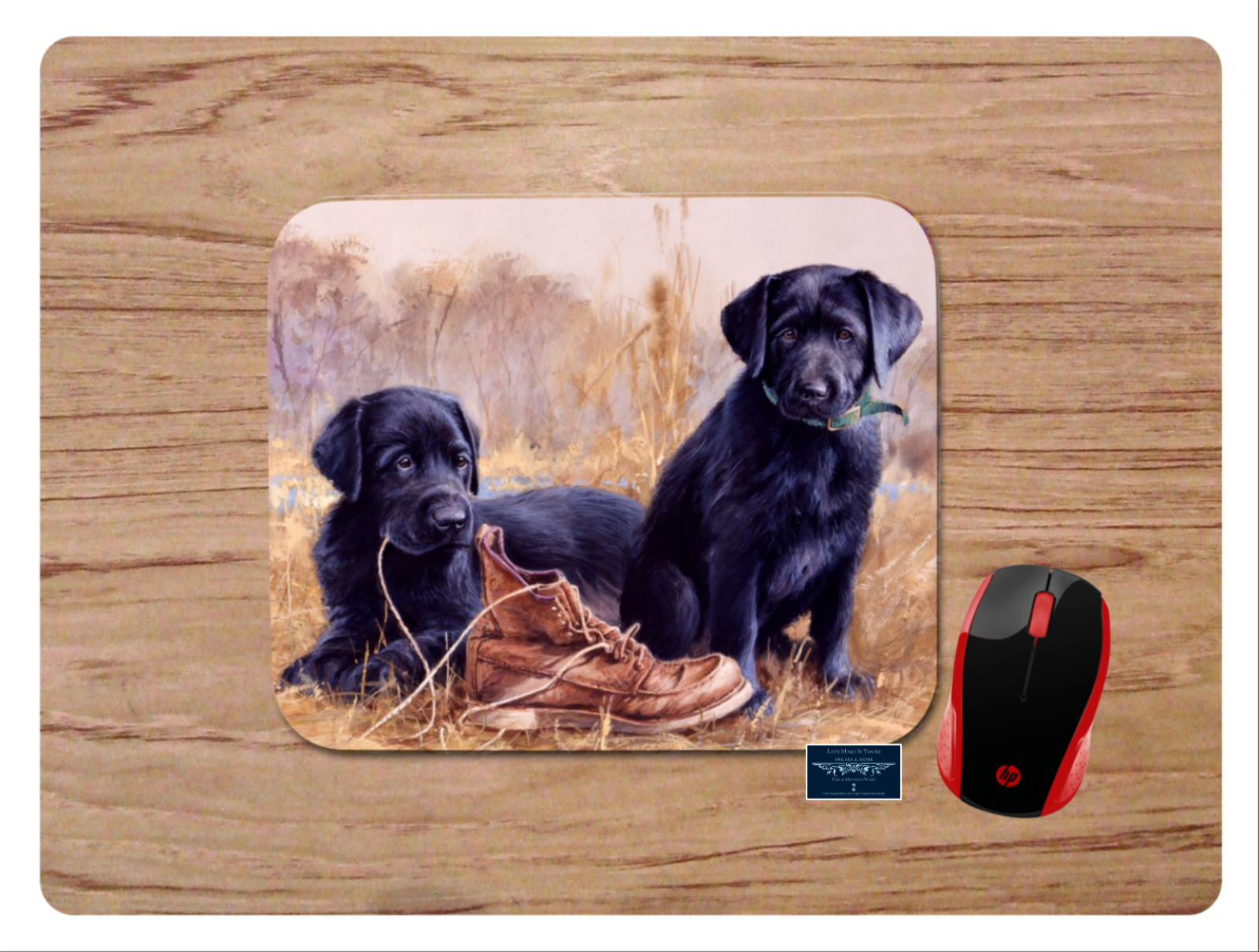 BLACK LAB LABRADOR RETRIEVER PUPPY DOGS SCENIC ART PMOUSE PAD DESK MAT GIFT