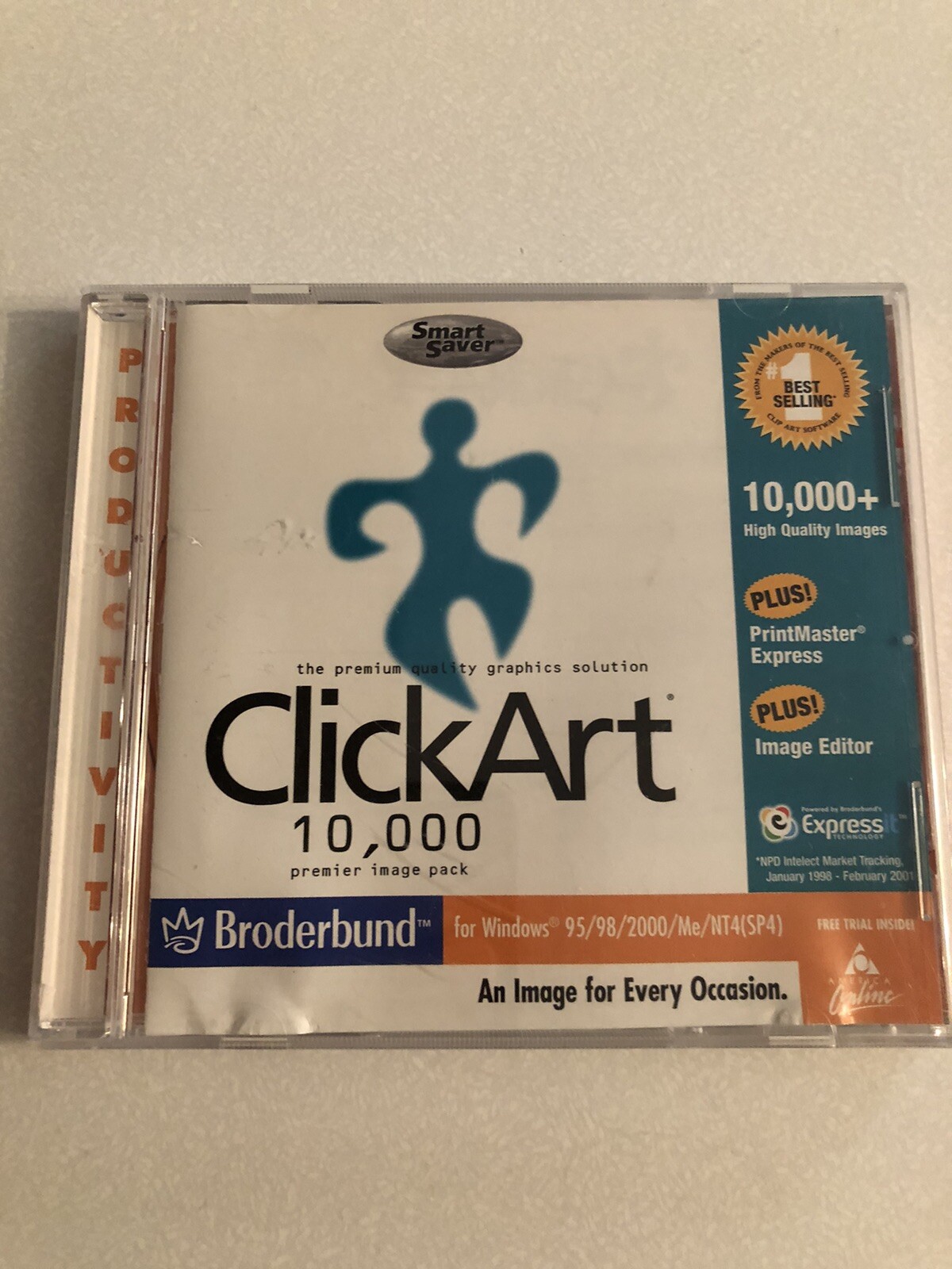 Broderbund ClickArt 10,000 Premier Image Pack CD Rare Vintage Windows Software