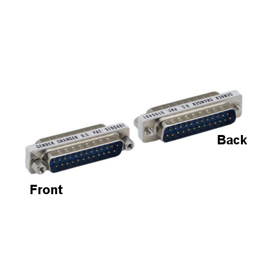 DB25 Male to DB25 Male Mini Adapter 25 Pin Gender Changer Printer RS-232 Port