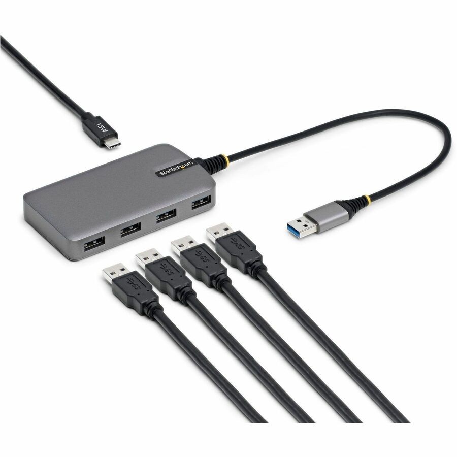 StarTech 4-Port USB-A Hub, 5Gbps, Bus Powered, USB-A to 4x USB-A Hub with USB-C