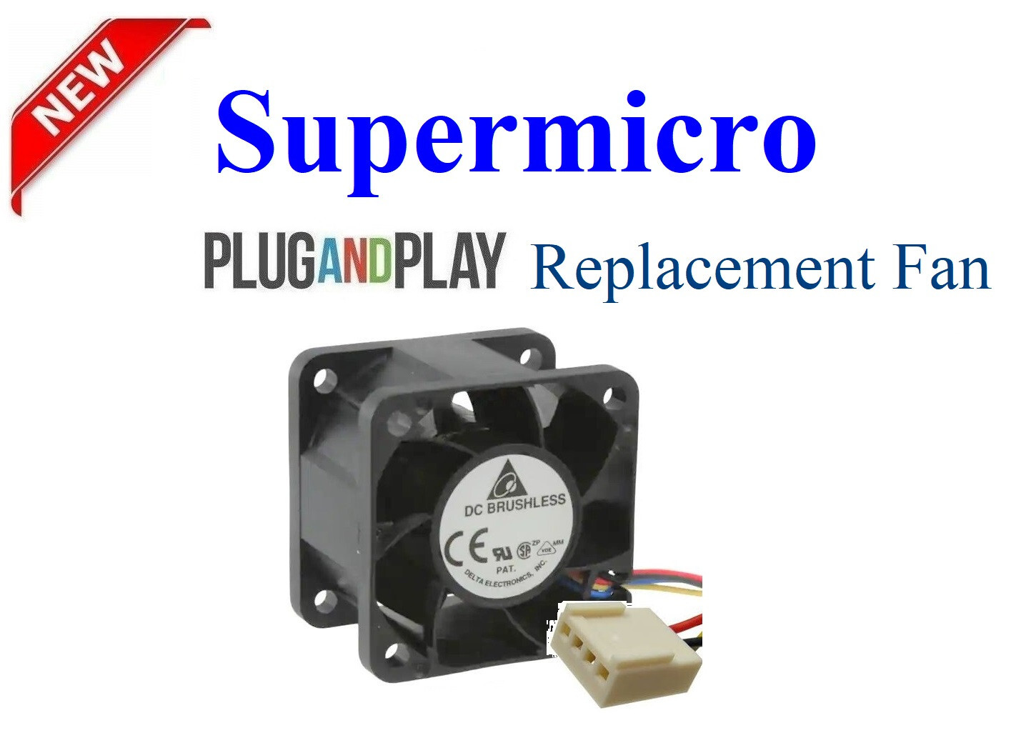 1x FAN-0100L4 Replacement Fan for Supermicro 4-Pin PWM Plug-and-Play Fan 8500RPM