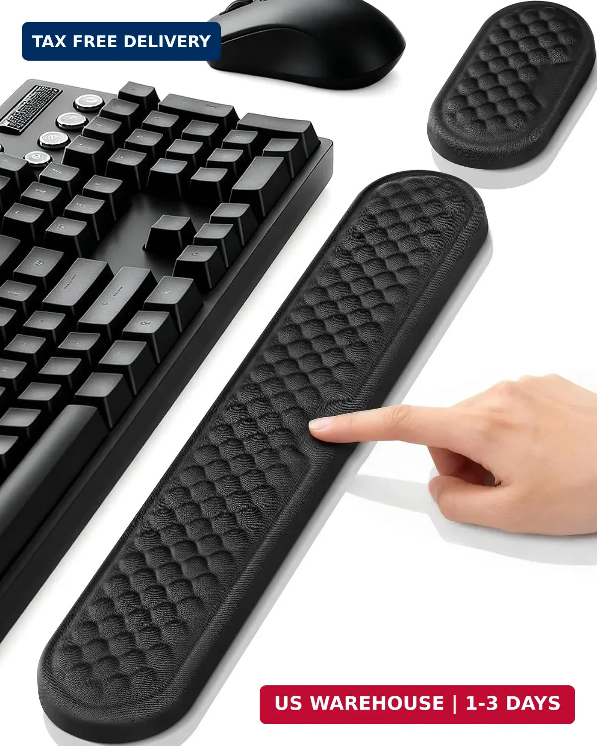Ergonomic Wrist Support for Computer Keyboard and Mouse, 2-Piece Set