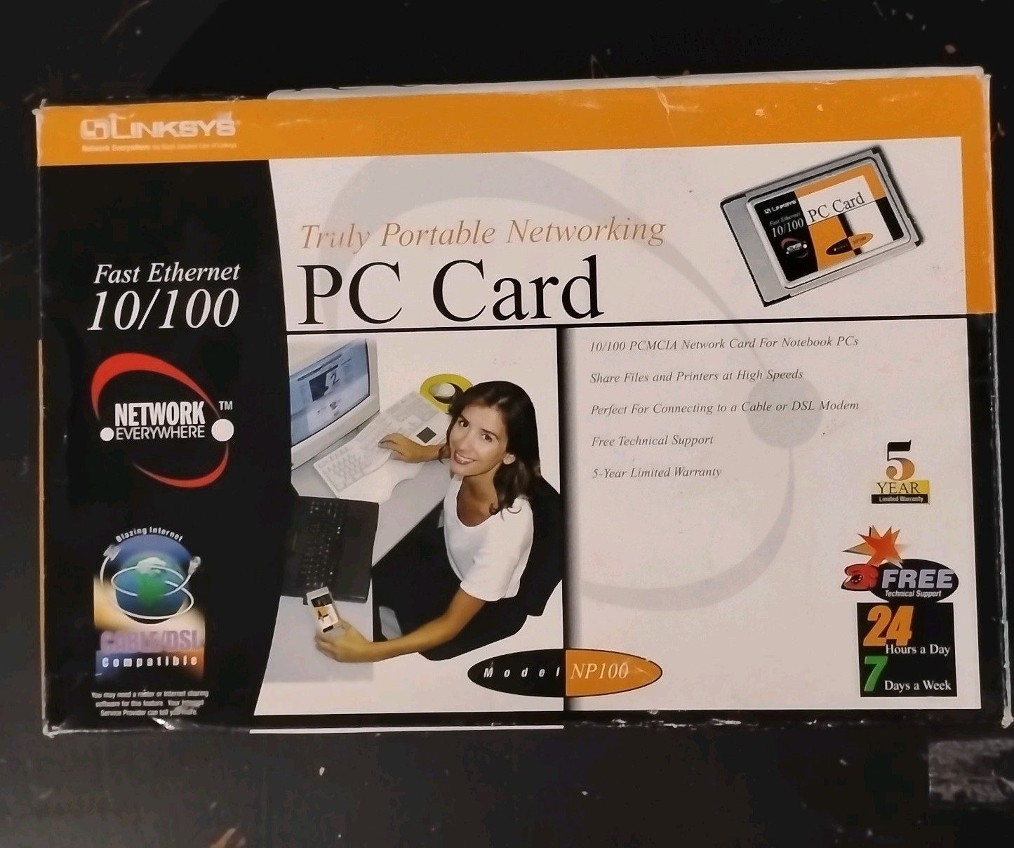 Linksys 10/100Mbps PC Card NP100 PCMCIA Fast Ethernet Network Adapter Notebook