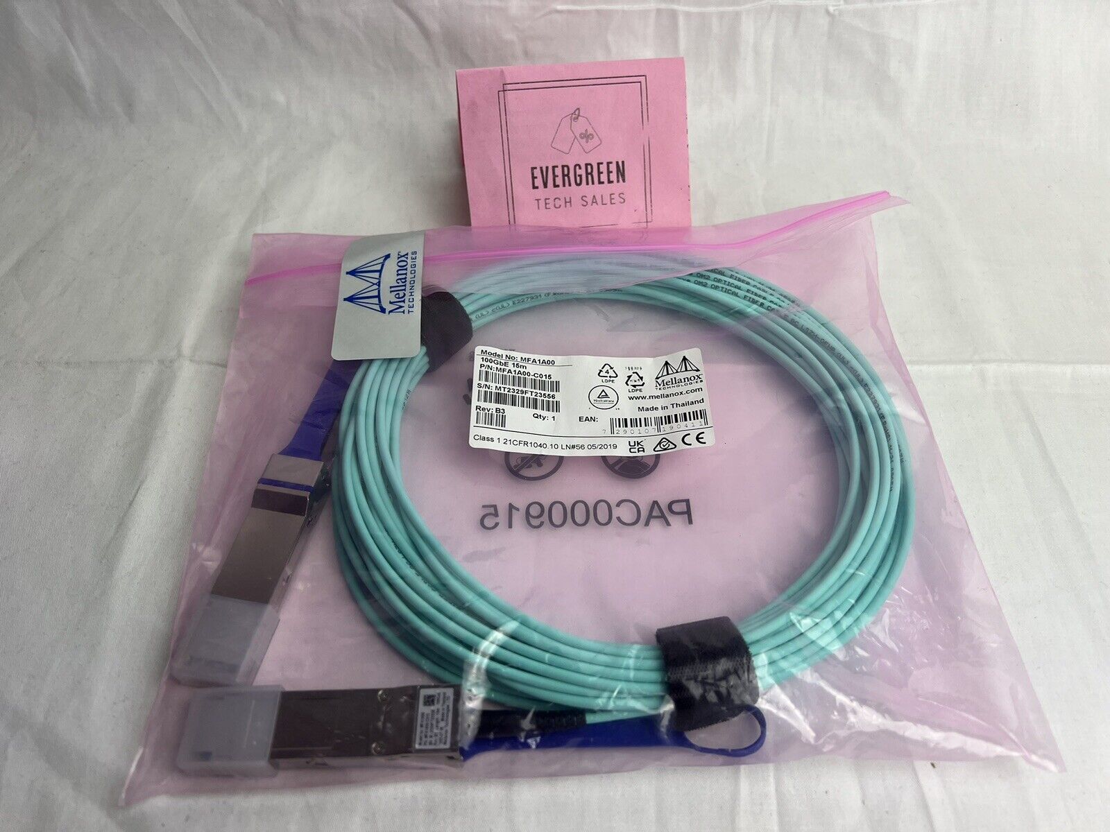 Mellanox VCSEL-Based Active Fiber Cable MFA1A00-C015 100GbE 15m