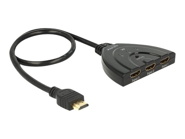 Delock HDMI UHD Switch 3 x in>1 out 4K Video/Audio Switch 3 Switch 18600