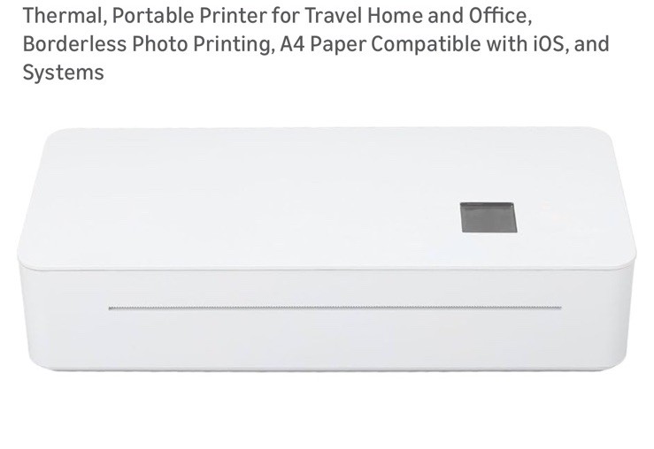 Portable Wireless Thermal Printer Inkless Mini Printer for Phone Laptop