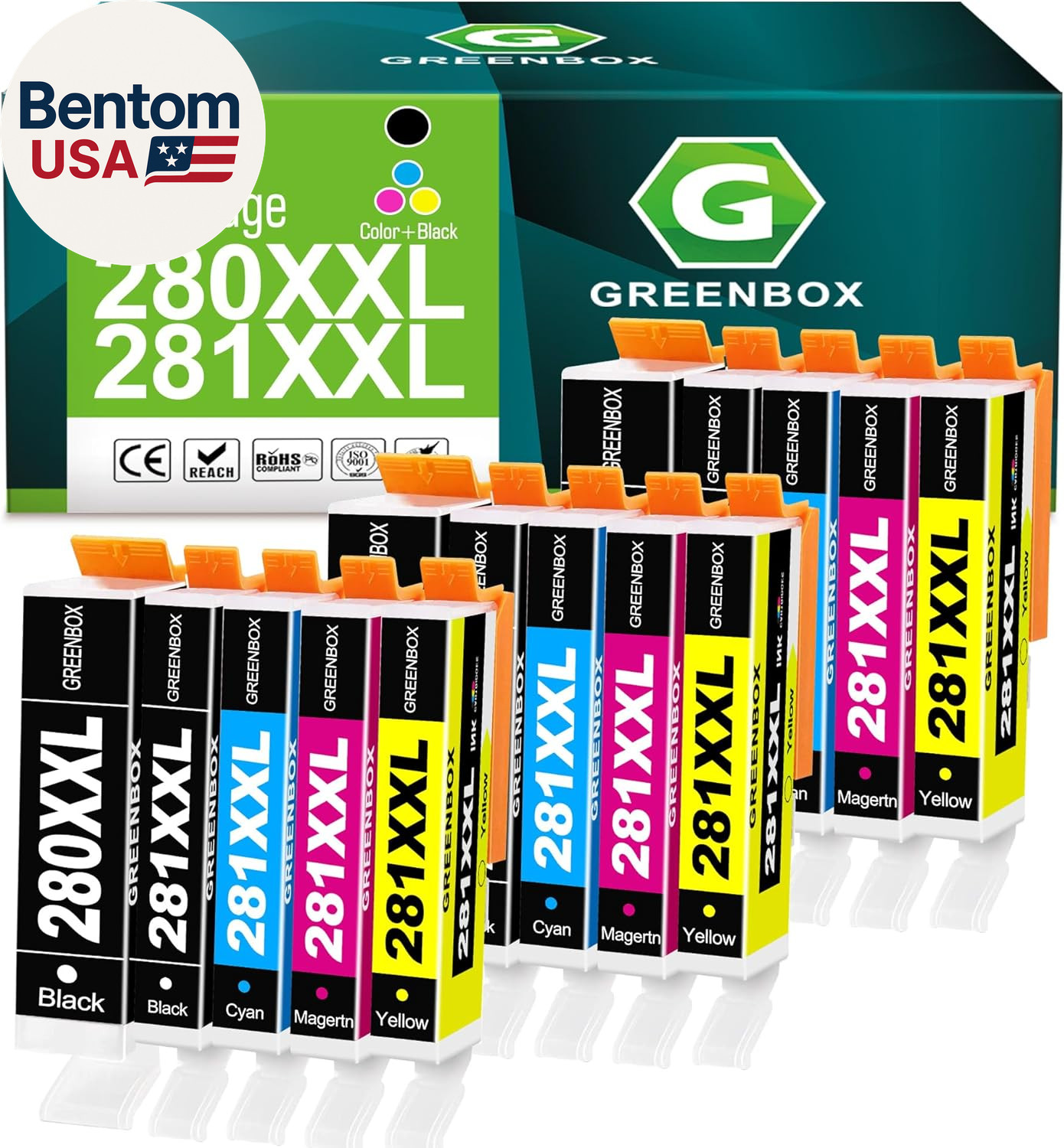 15-Pack PGI-280XXL/CLI-281XXL Ink Cartridges Replacement for Canon 280 281 XXL I