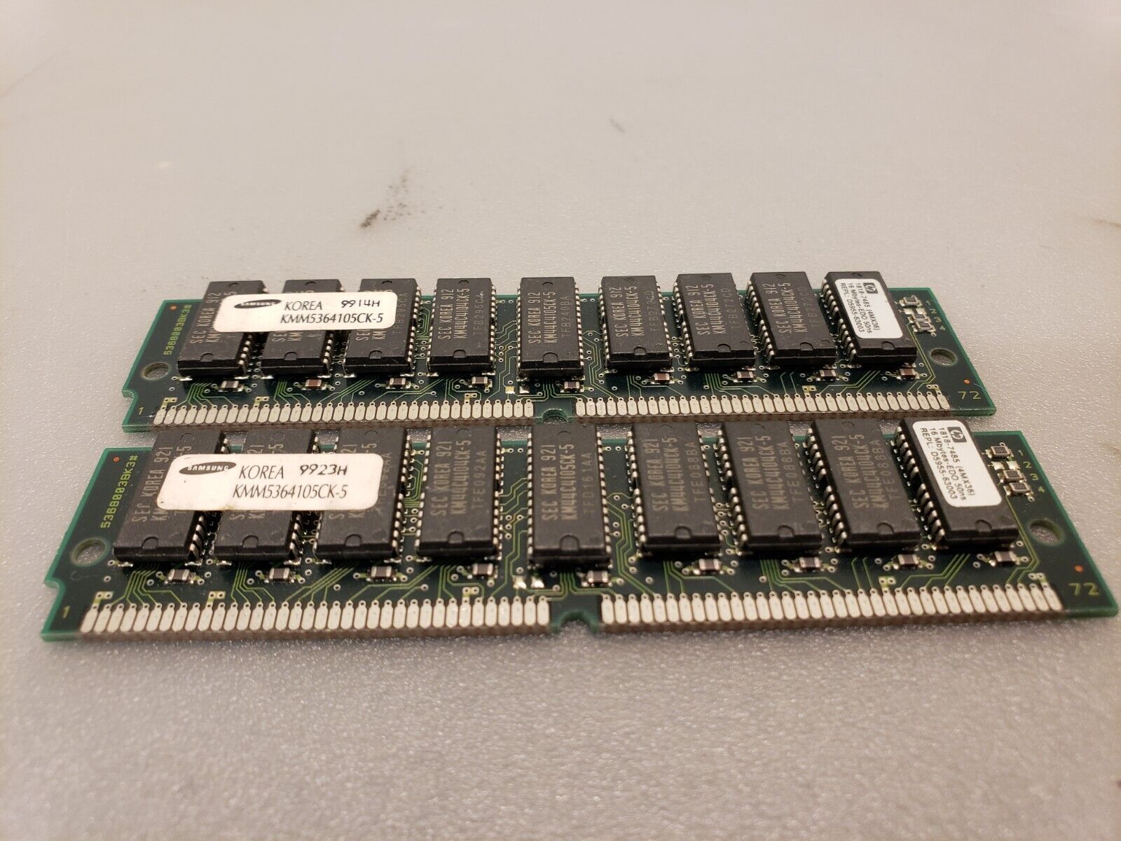 Vintage 2x 16MB 72-Pin EDO SIMMs 32MB total Memory RAM Samsung HP 1818-7485