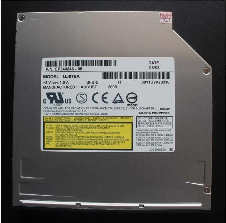 Panasonic UJ875A UJ8C5 Laptop SATA Slot Load DVD±RW 12.7mm Burner Drive