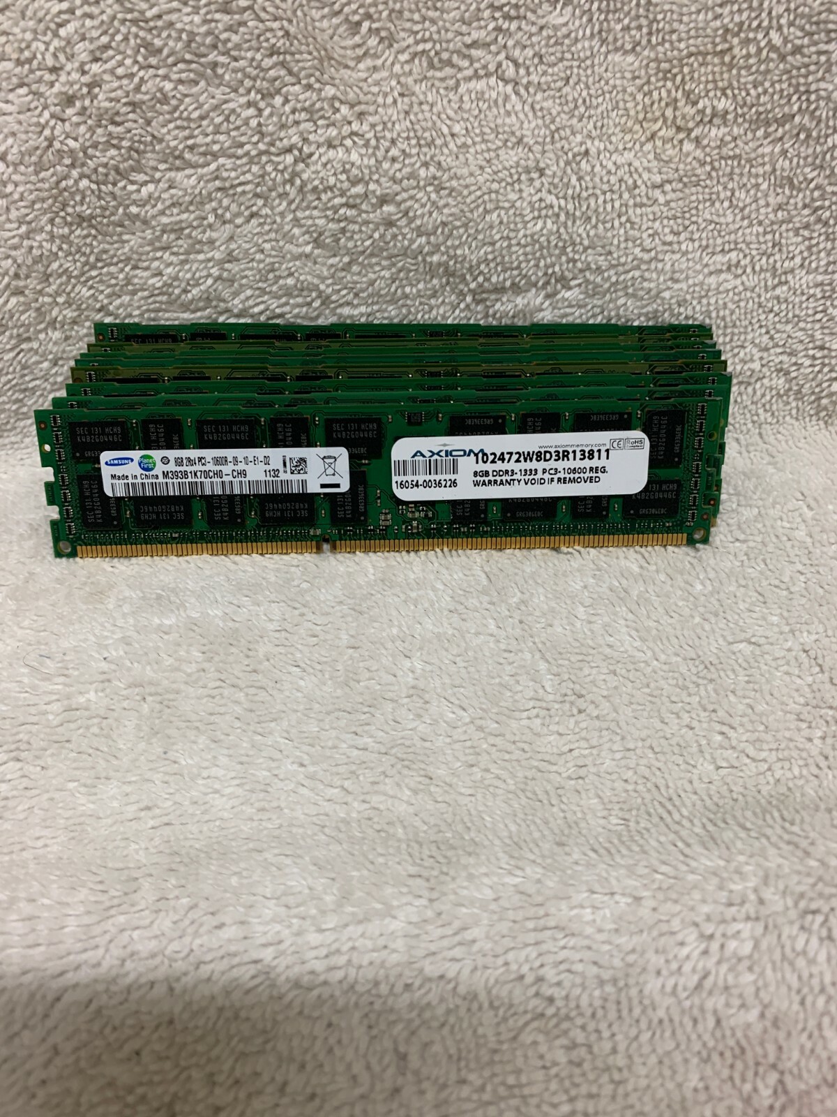 Lot of 5 Samsung 8GB (40GB) PC3L 10600R Server RAM