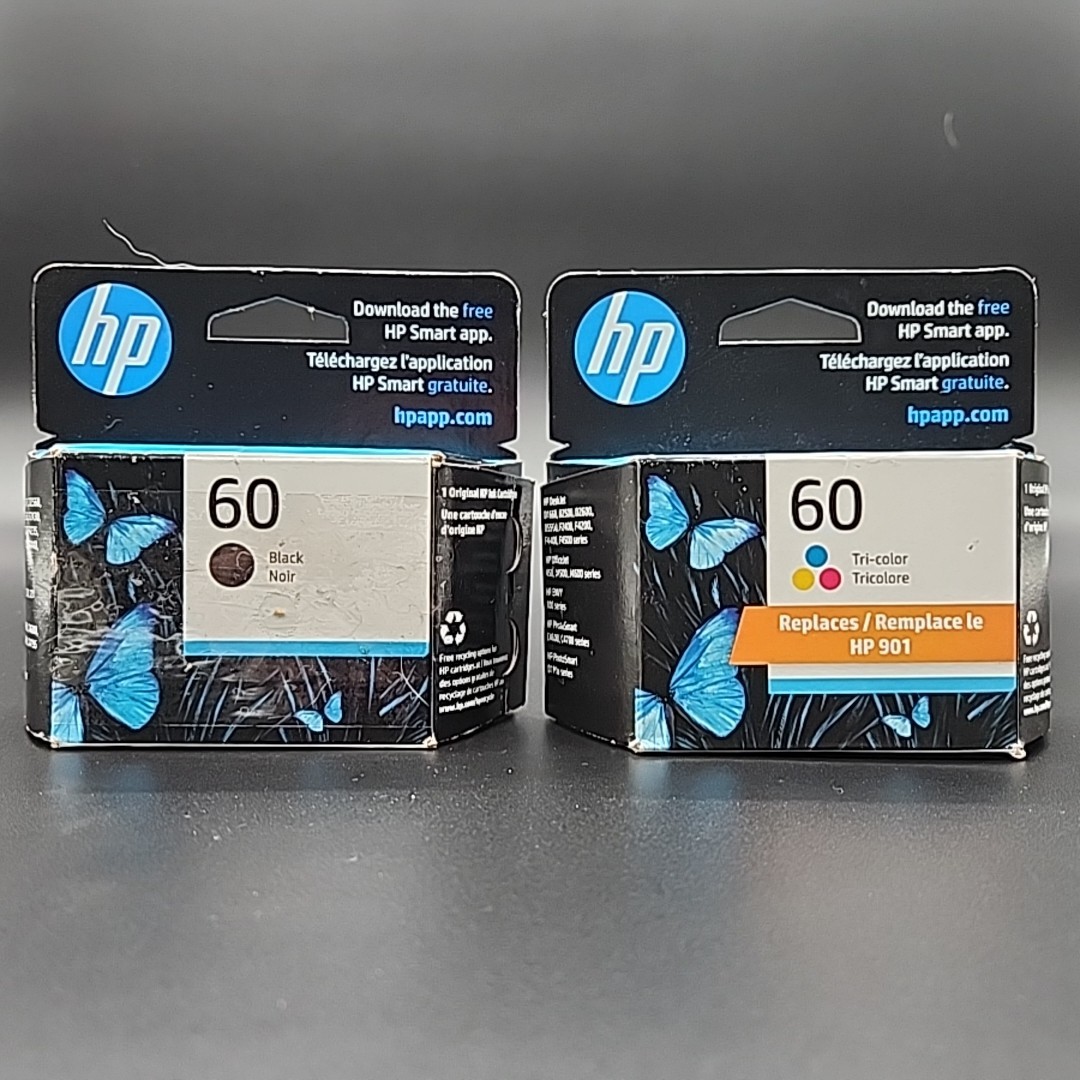 HP 60 Original Ink Cartridge Black and Tri-Color 2 Pack Exp 2024/2025 SEALED