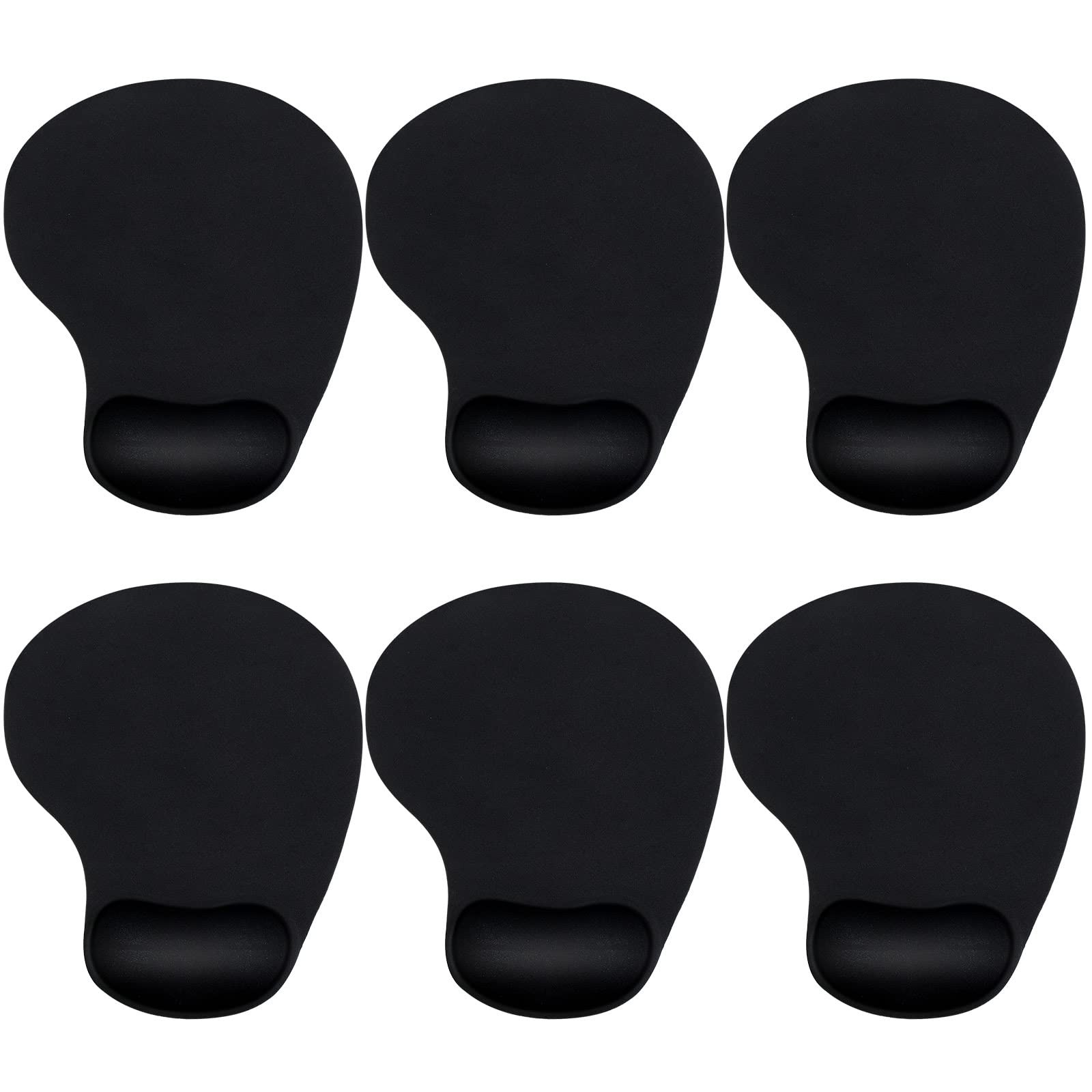 6 PCS Black Gel Computer Mouse Pad Wrist Rest Support Laptop Gaming Desk