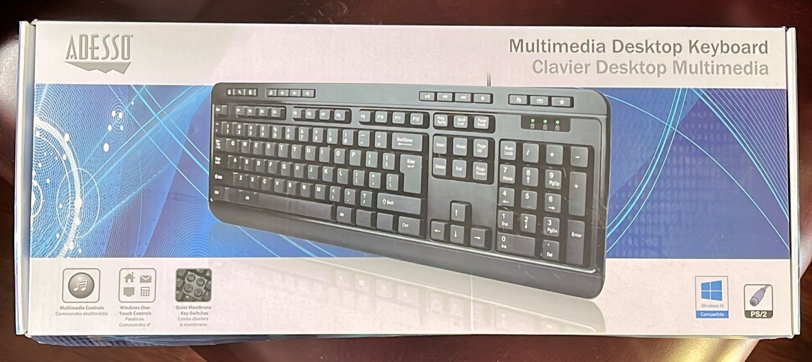 Adesso AKB-132UB Multimedia Desktop Keyboard Black New Open Box
