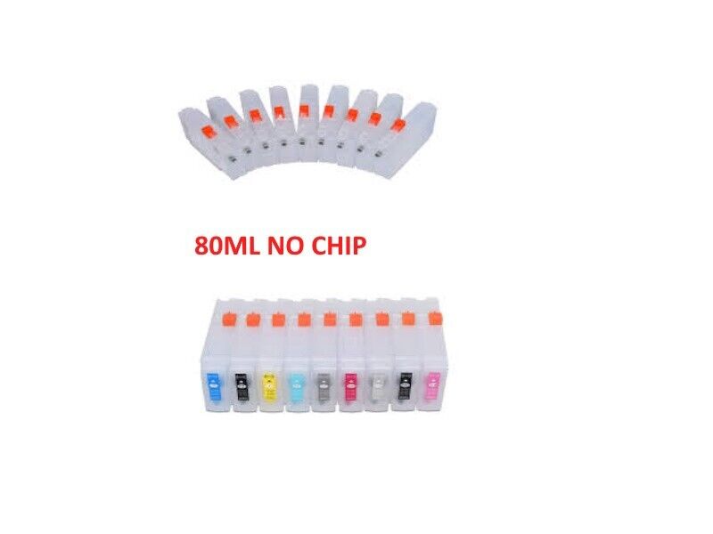 NO CHIP  REFILLABLE 80 ml  9 Empty Ink Cartridge T760 For  P600