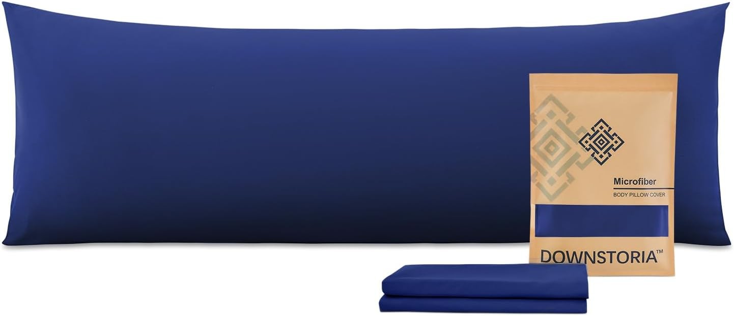 Body Pillow Cover, Ultra Soft Microfiber Long Pillowcase, Envelope Navy Blue