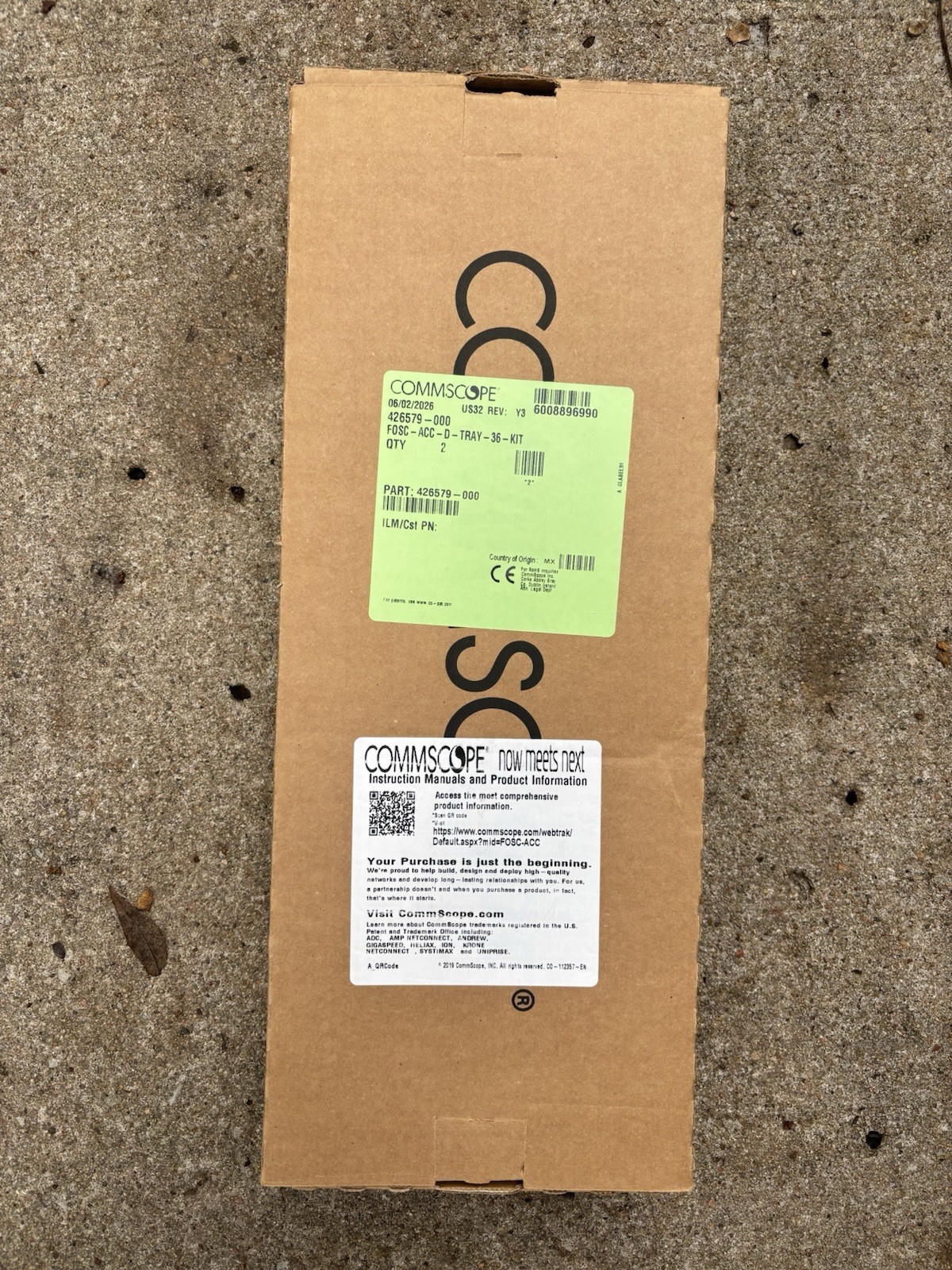 CommScope 426579-000 FOSC-ACC-D-TRAY-36 Fiber Optic Splice Tray Kit Qty 2