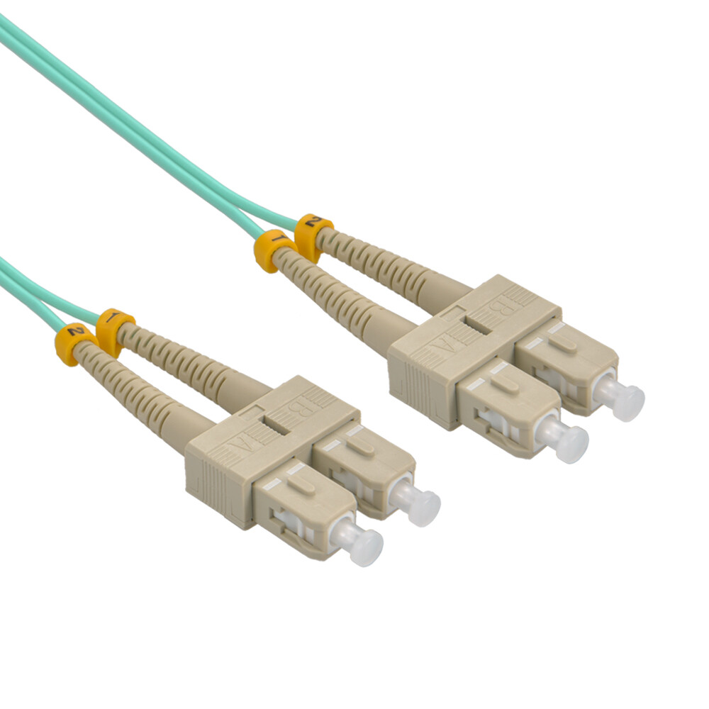 SC to SC Multimode Duplex OM3 50/125 Fiber Optic Patch Cable 1M/2M/3M/5M/10M/15M