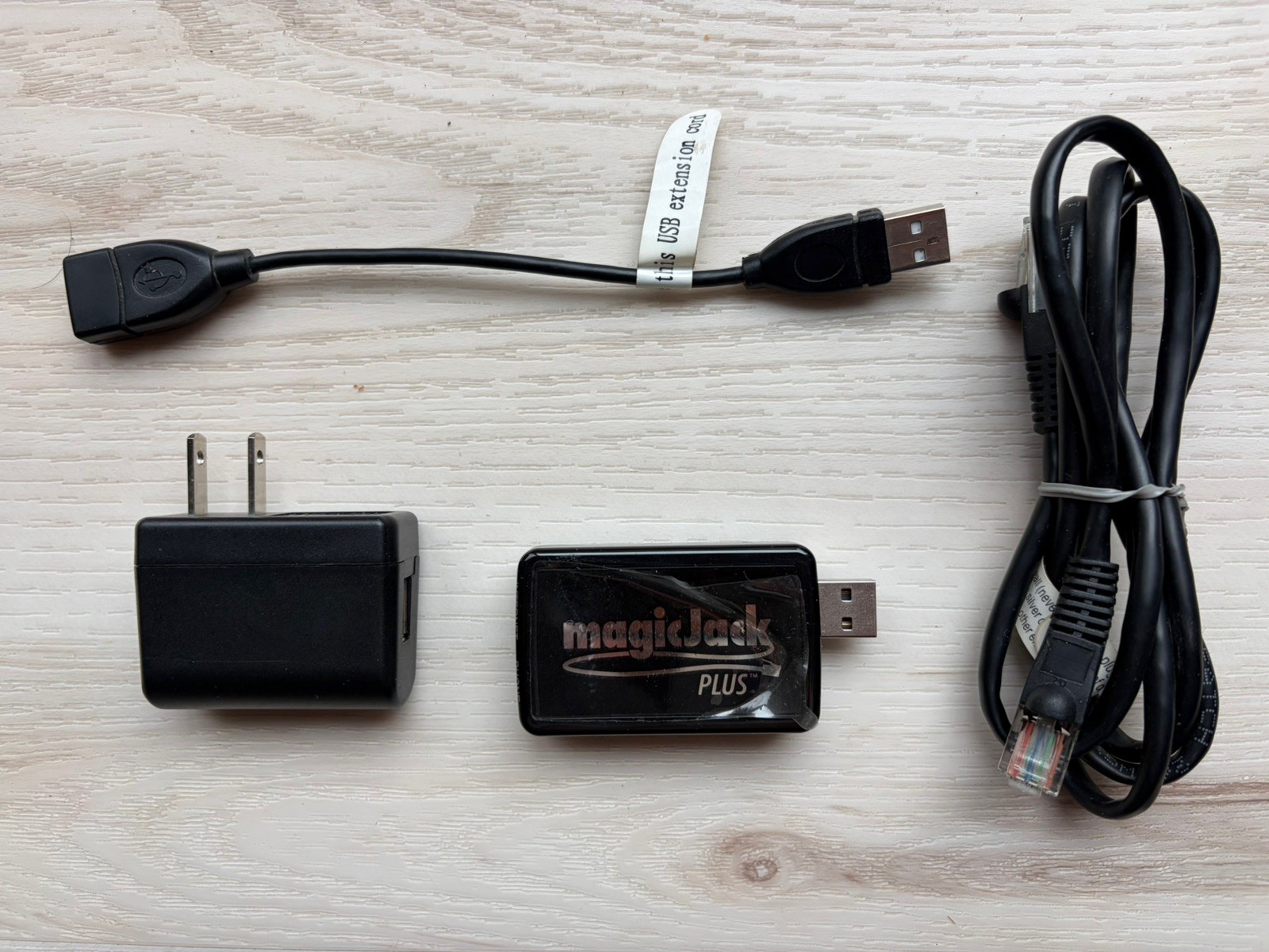 MagicJack Plus K1103 VoIP Phone Adapter w/ AC Adapter+Cables