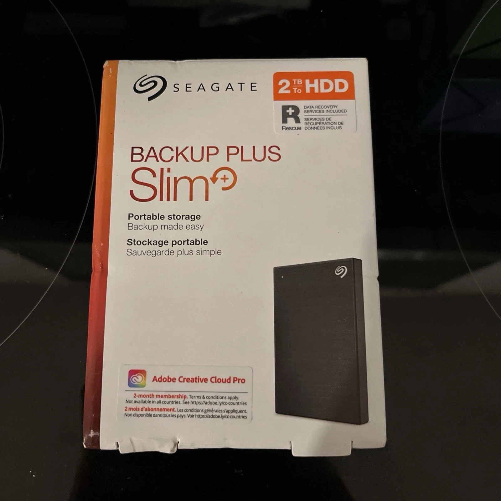 Seagate 2TB Backup Plus Slim Portable External Hard Drive USB 3.0, Black, STHN20