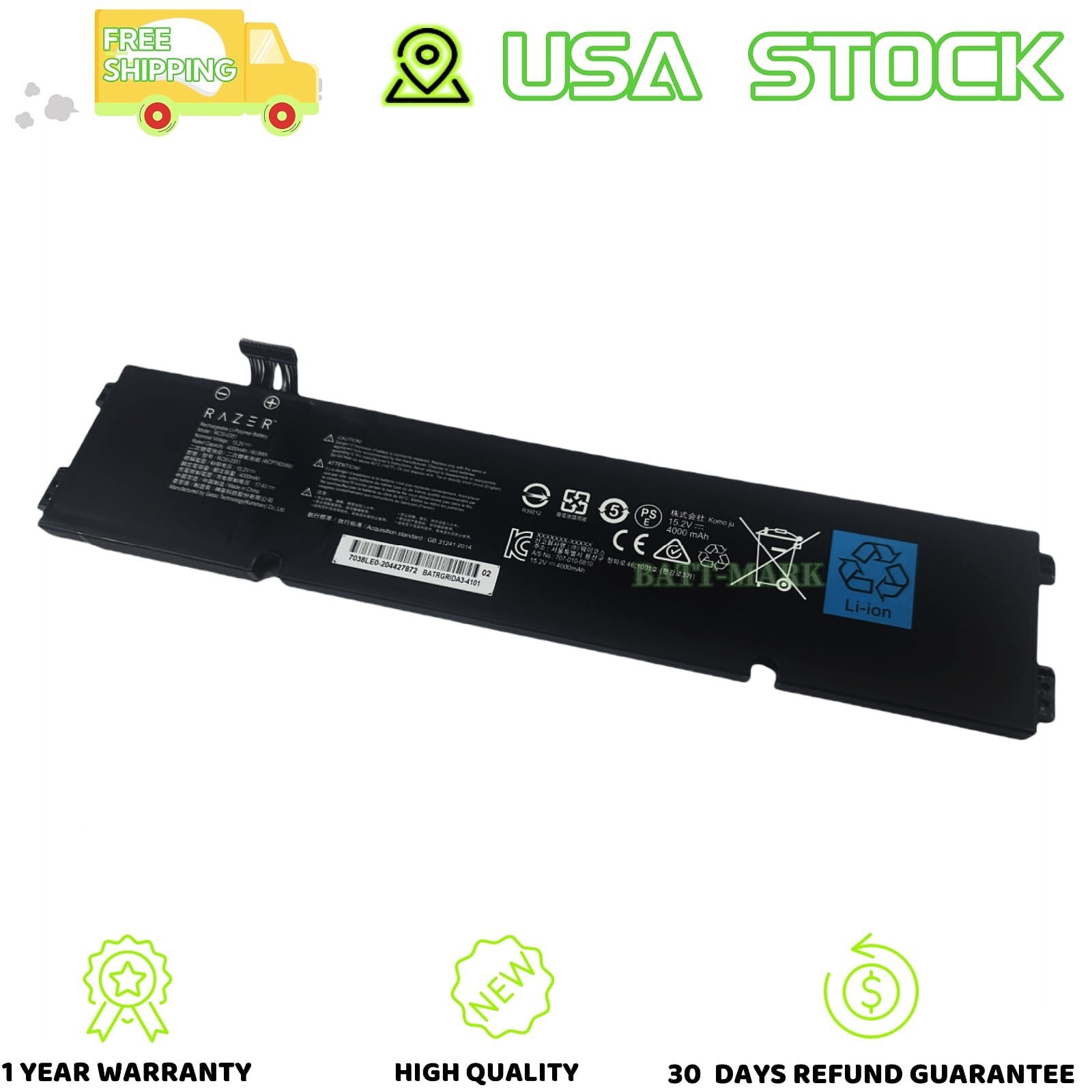 RC30-0351 Genuine Battery for Razer Blade 15 Base 2020 2021 RZ09-03519 New