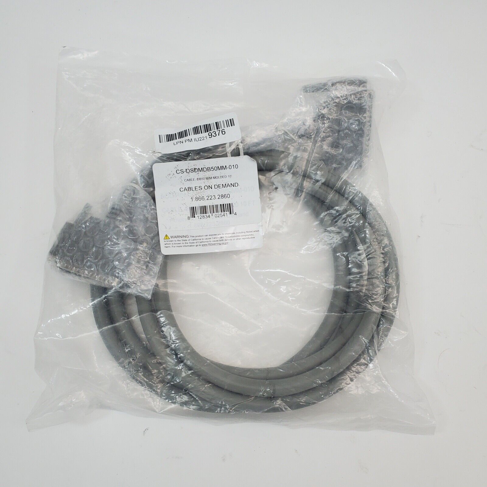 Cables On Demand 10FT DB50, M/M SCSI Cable 1:1 Molded