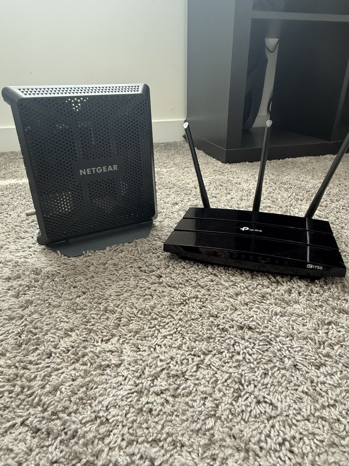 NETGEAR C7000v2 AC1900 Cable Modem Router + TP-Link Archer A7 AC1750 WiFi Router