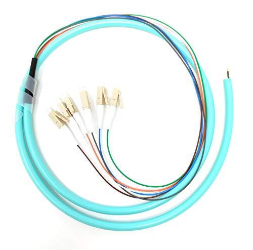 6 Strand Multimode OM3 50/125 LC UPC Fiber Pigtail 1M for Splice Fiber Optic