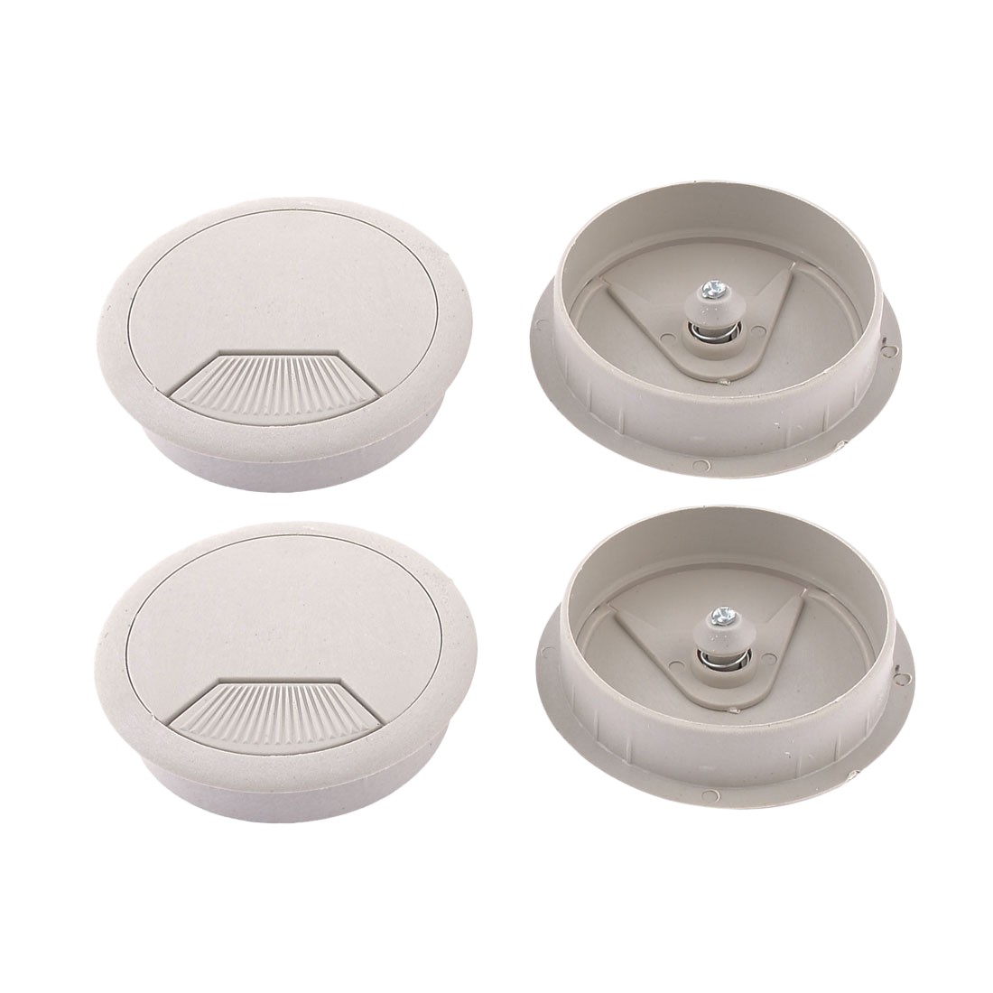 4 Pcs Gray Desk Grommet, 60mm Plastic Cable Hole Cover for Home and Office